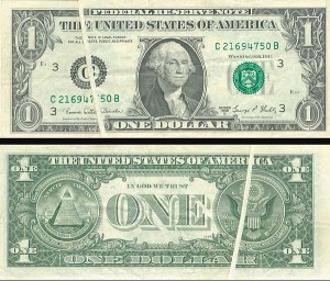 Paper Money Error - $1 Gutter Fold